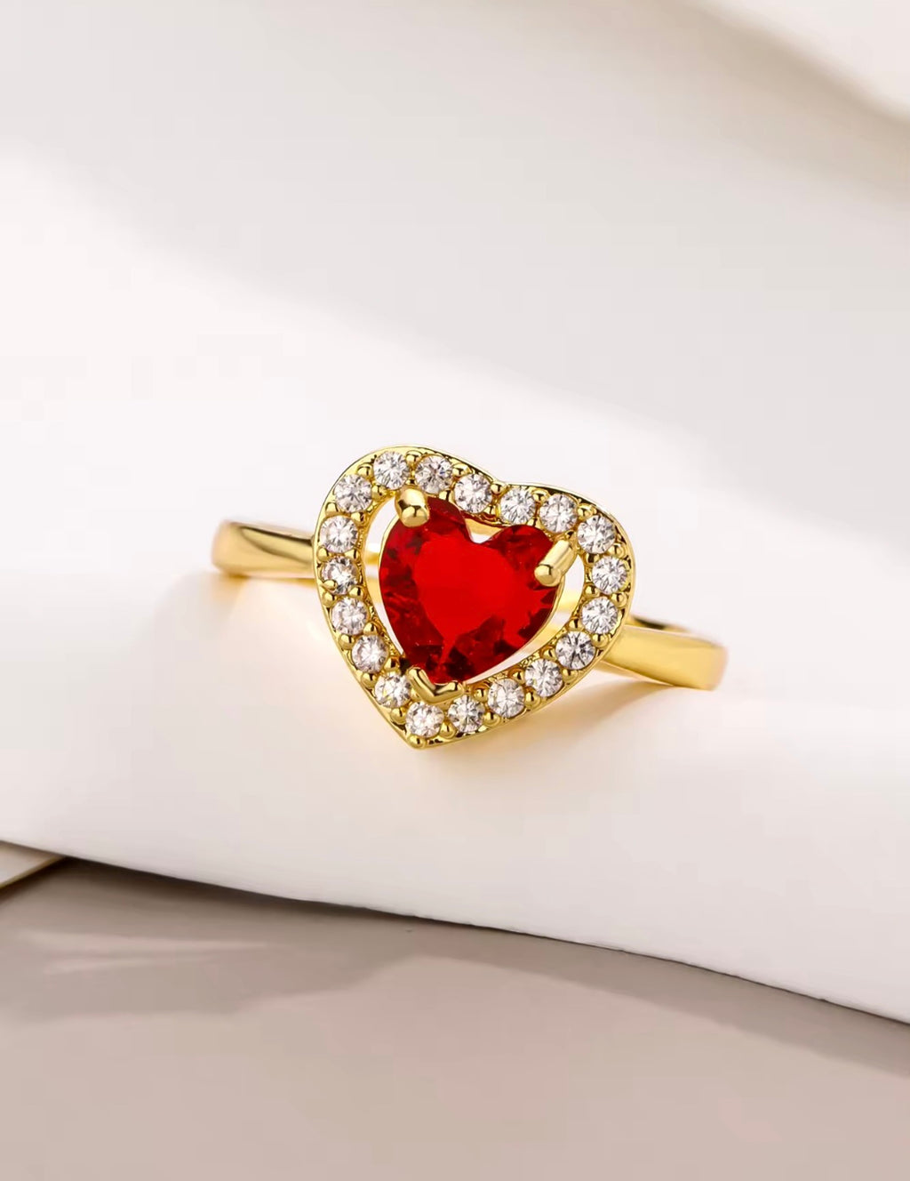 Anillo corazón encanto Rojo