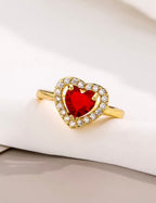 Anillo corazón encanto Rojo