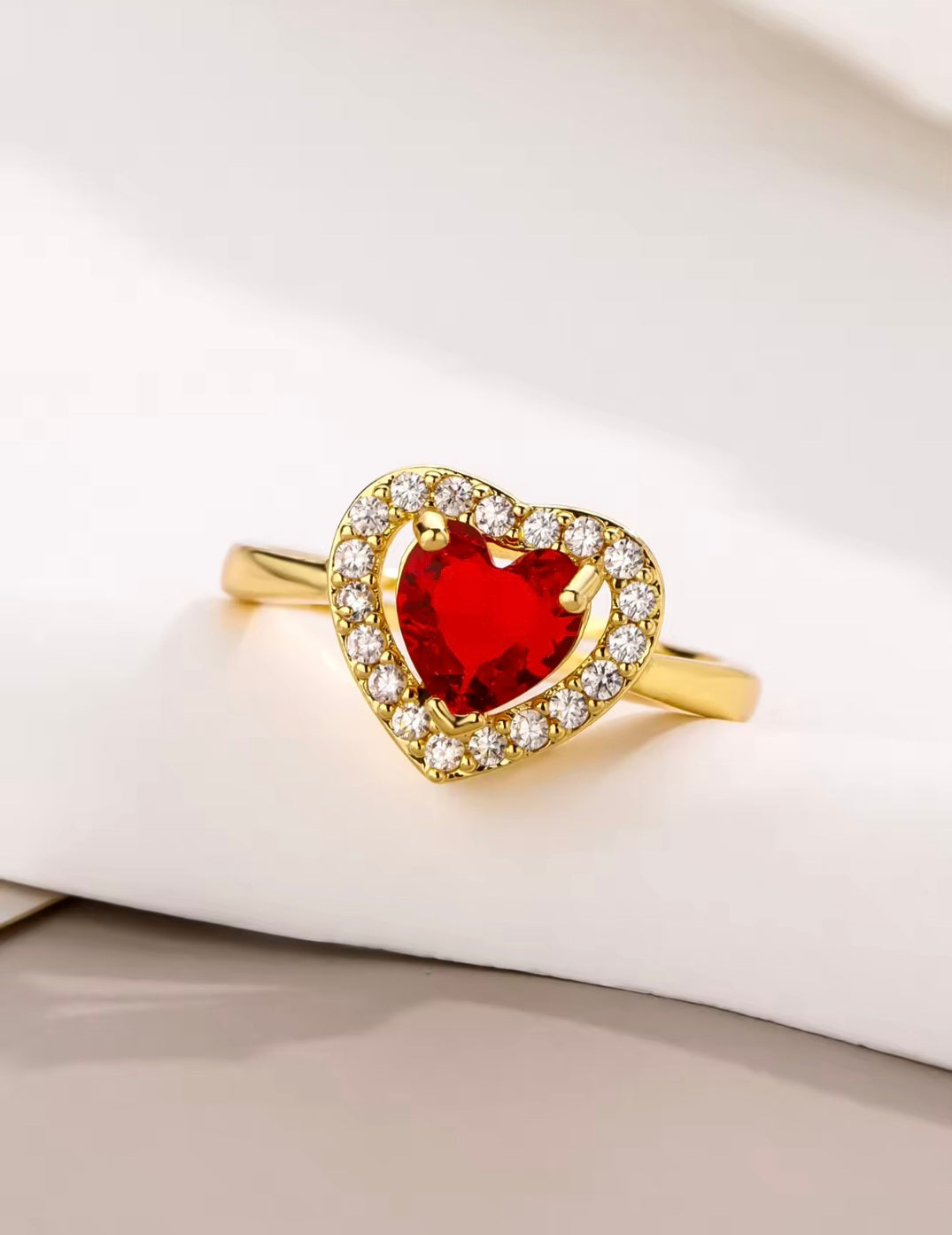 Anillo corazón encanto Rojo