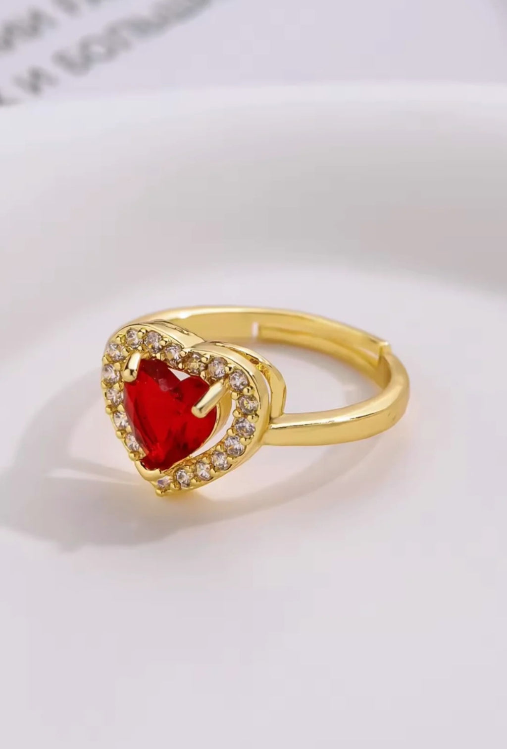 Anillo corazón encanto Rojo