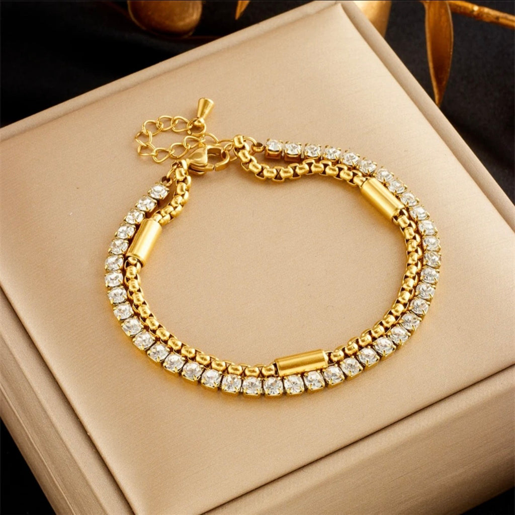Pulsera diamantes a dúo