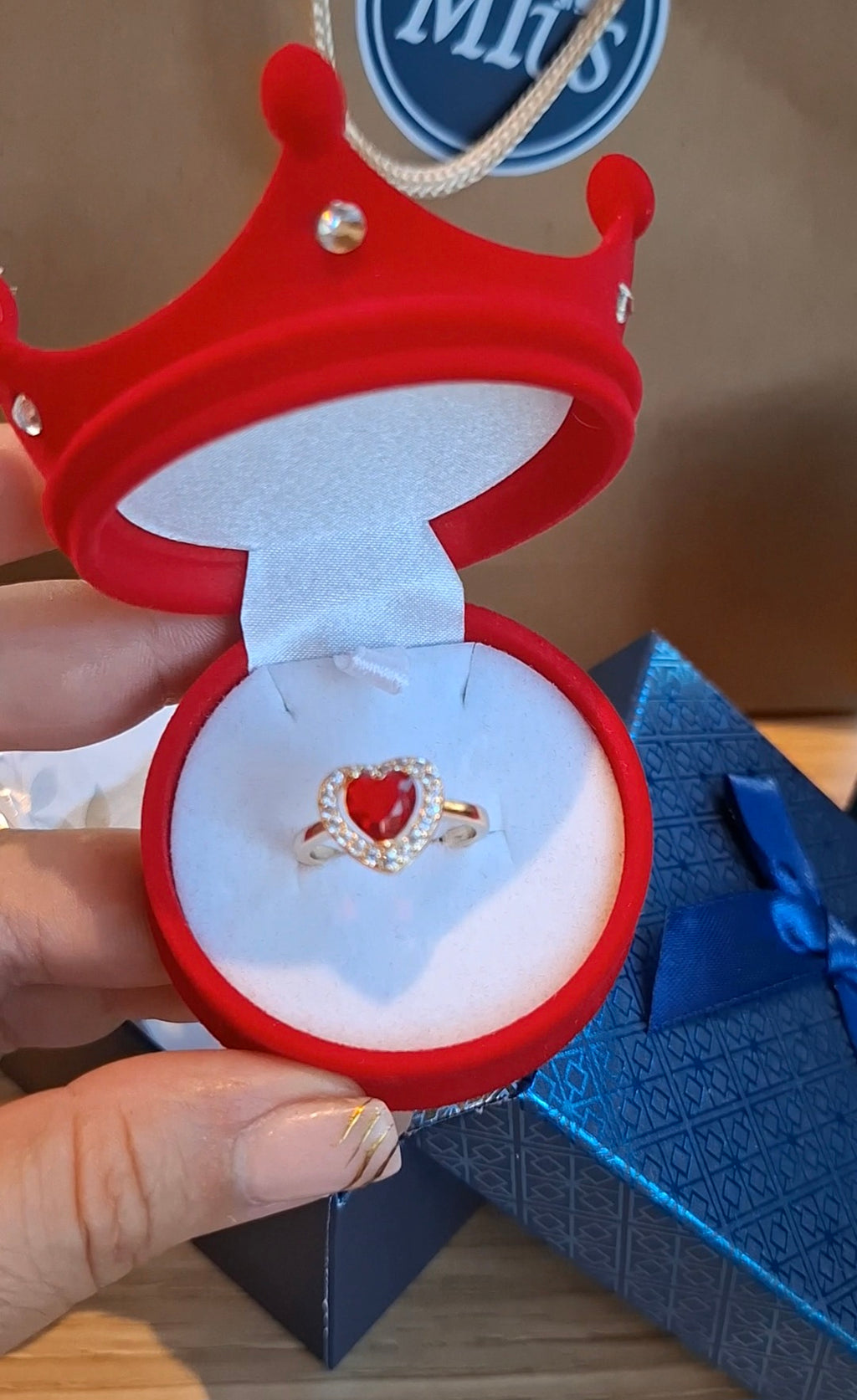 Anillo corazón encanto Rojo