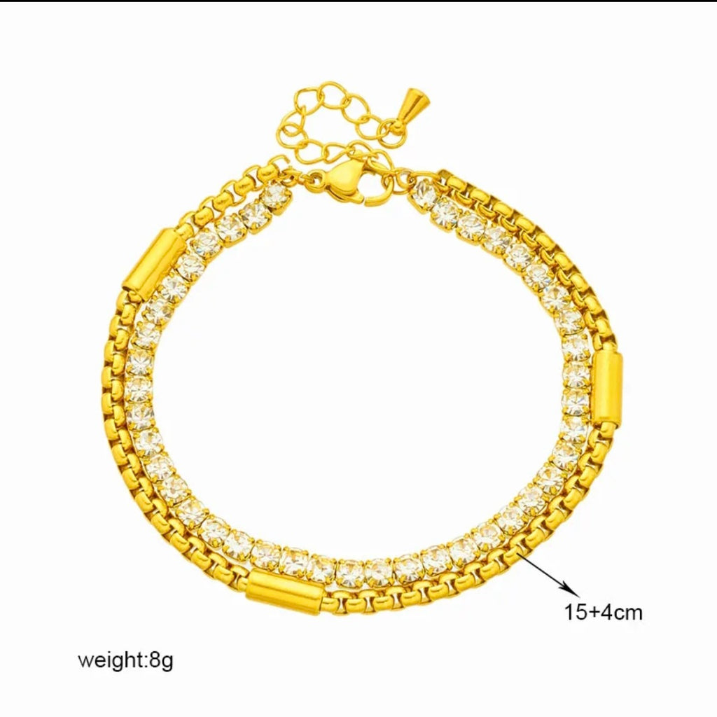 Pulsera diamantes a dúo