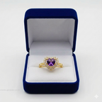 Anillo corazón encanto morado