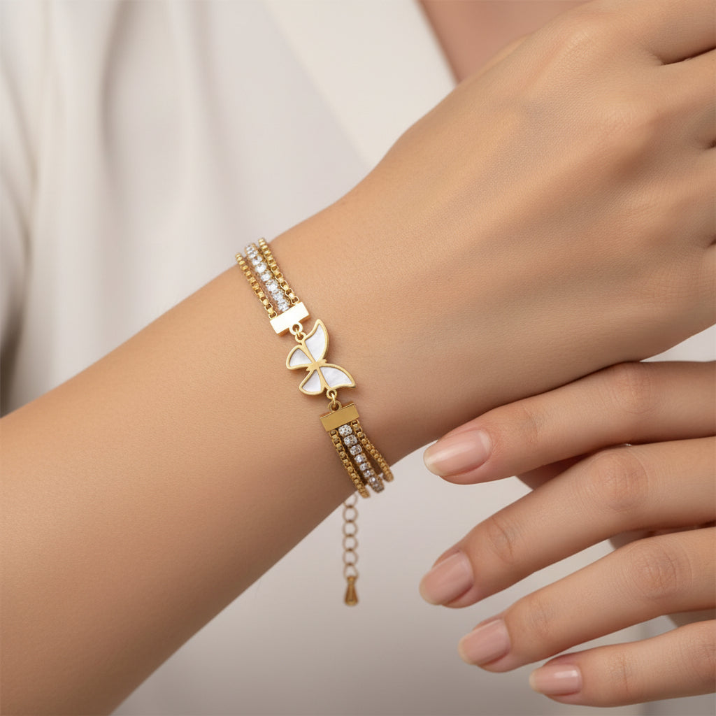 Pulsera mariposa nacar
