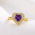 Anillo corazón encanto morado