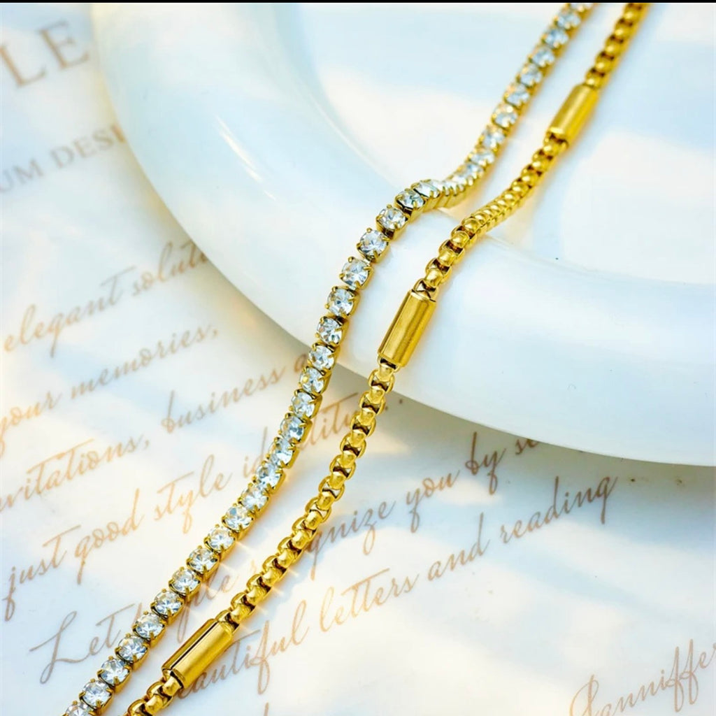 Pulsera diamantes a dúo