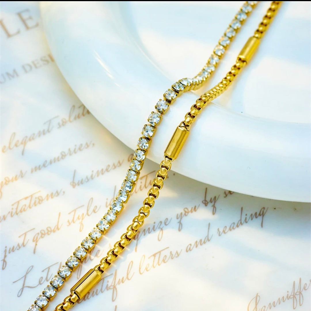 Pulsera diamantes a dúo