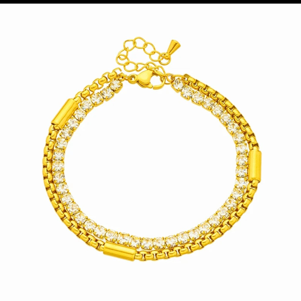 Pulsera diamantes a dúo